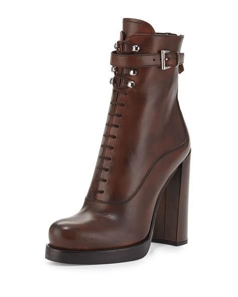 prada ankle length leather boots.